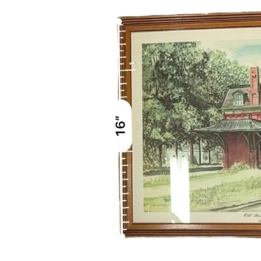 Old‎ Bennington Station by Gene Pelham Watercolor Art Print Vintage Railroad